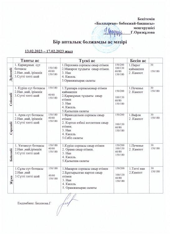 меню