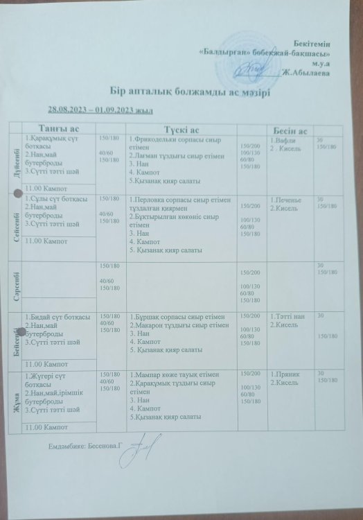 Ас мәзірі