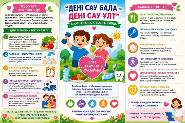 "Заң мен Тәртіп" идеологиясын ілгерту аясында "Дені сау бала- дені сау ұлт" тақырыбында денсаулық апталығы өткізілді