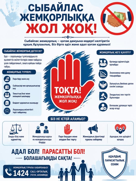 Сыбайлас жемқорлыққа – жол жоқ!